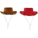 Nicky Bigs Novelties Child Cowboy Cowgirl Red Brown Hat Wild West Western Rodeo Costume