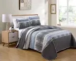  Collection 3 Piece Quilted Reversible Coverlet Bedspread Set Modern Full/Queen