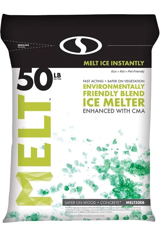 Amazon Exclusive, Snow Joe Melt-2-Go, Ice and Snow Melt, Fast Acting CMA Blended Ice Melter, Effective at Sub Zero -10 Degree Temperature, 50-Pound Bag , Boxed