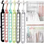 HEYHOUSE Closet Organizers and Storage,College Dorm Room Essentials,Pack of 6 Multifunctional Organizer Magic Space Saving Hangers with 9 Holes