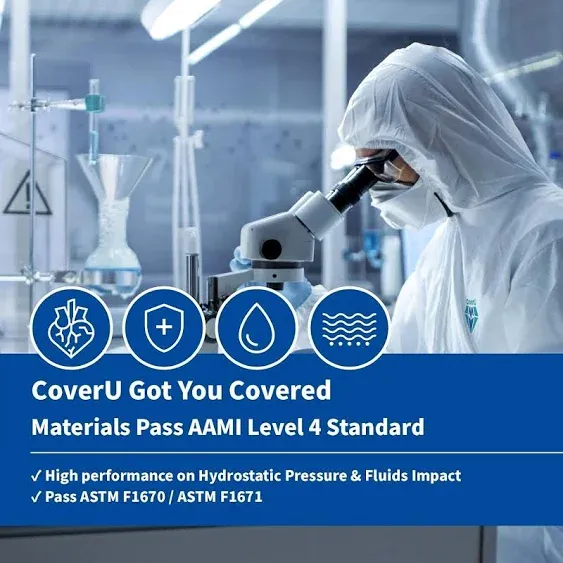 Medtecs Hazmat Suits - 6 Sizes Options - Disposable Coveralls Suit, Medical Protective Coverall PPE Hazmat Suits