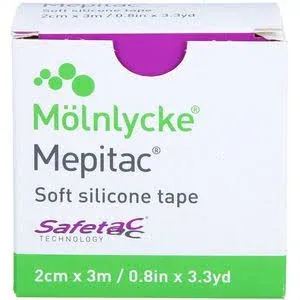 Molnlycke Mepitac Soft Silicone Secure and Gentle Fixation Tape 3/4&quot; x 118&quot;