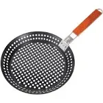 Grill Skillet, Pizza Grill Pan (12") Non-Stick Perfect for Fry Chapati,Cooking Vegetables and Seafood,Grill Topper with Removable Heat Resistant Handle (Removable Hand)