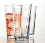 Glaver's Drinking Glasses Set of 10 Highball Glass Cups, Premium Quality 17 oz. Coolers, Ribbed Glassware. Ideal for Wat