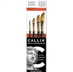 Creative Mark Natural White Goat Hair Mop Brushes - Paint Brushes for Acrylic Painting, Oil, Watercolor and More - Set of 3 Assorted