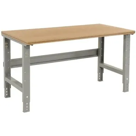 183165 Global Industrial Adjustable Height Workbench 72 x 36" Shop Top Square Edge Gray