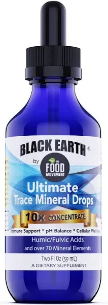 The Food Movement Co Ultimate Trace Mineral Drops - 10x Strength Vegan Concentrated Mineral Supplements with Humic/Fulvic Acid - Essential Trace