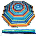 AMMSUN 6.5 ft Outdoor Patio Beach Umbrella Sun Shelter with Tilt Air Vent Carry Bag Multicolor Red