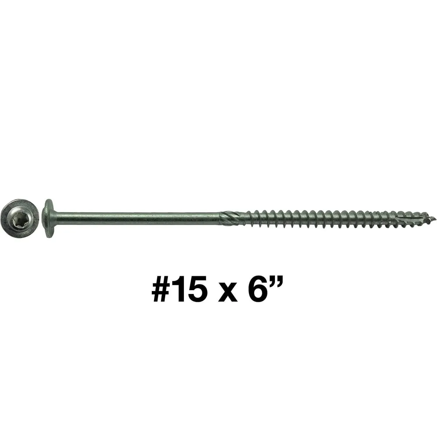 #15 x 6&#034; Construction Lag Screw Stainless Steel T-30 Torx/Star Drive Heavy Du...