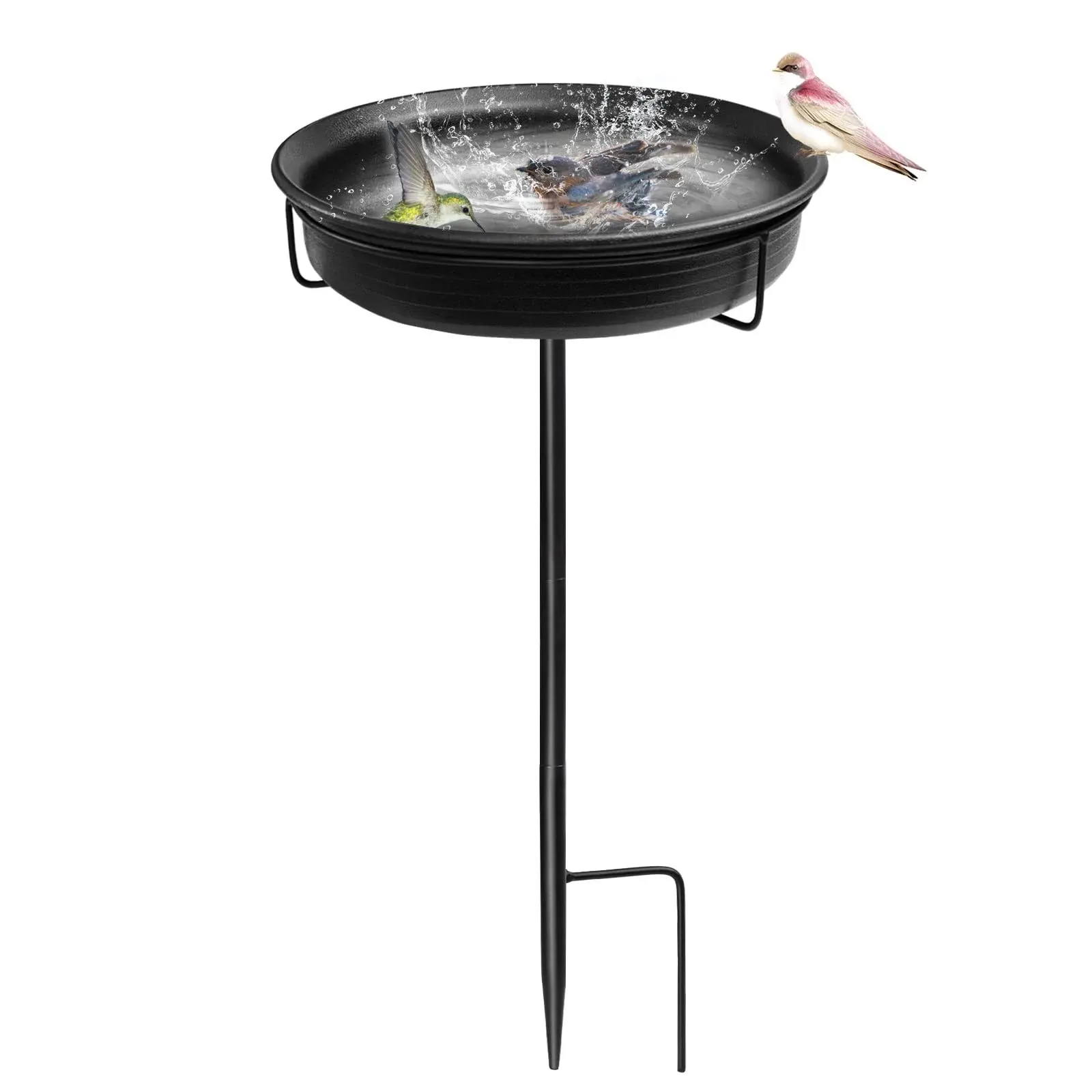 AUHOKY Freestanding Birdbaths Bowl for Outdoor, Lightweight Detachable Outdoor