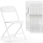 Jinseed White Plastic Folding Chair 350 lbs. Capacity for Events Office Wedding Party, Picnic, Outdoor Dining (Set of 10)