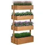 Vertical Garden Planter, Wooden 4 Tier Planter Box, Self-Draining with Non-Woven Fabric for Outdoor Flowers, Vegetables & Herbs
      
          Vertical Garden Planter, Wooden 4 Tier Planter Box, Self-Draining with Non-Woven Fabric for Outdoor Flowers, 