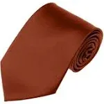 Romario Manzini Solid Cinnamon Traditional Men's Necktie, Size: Adult