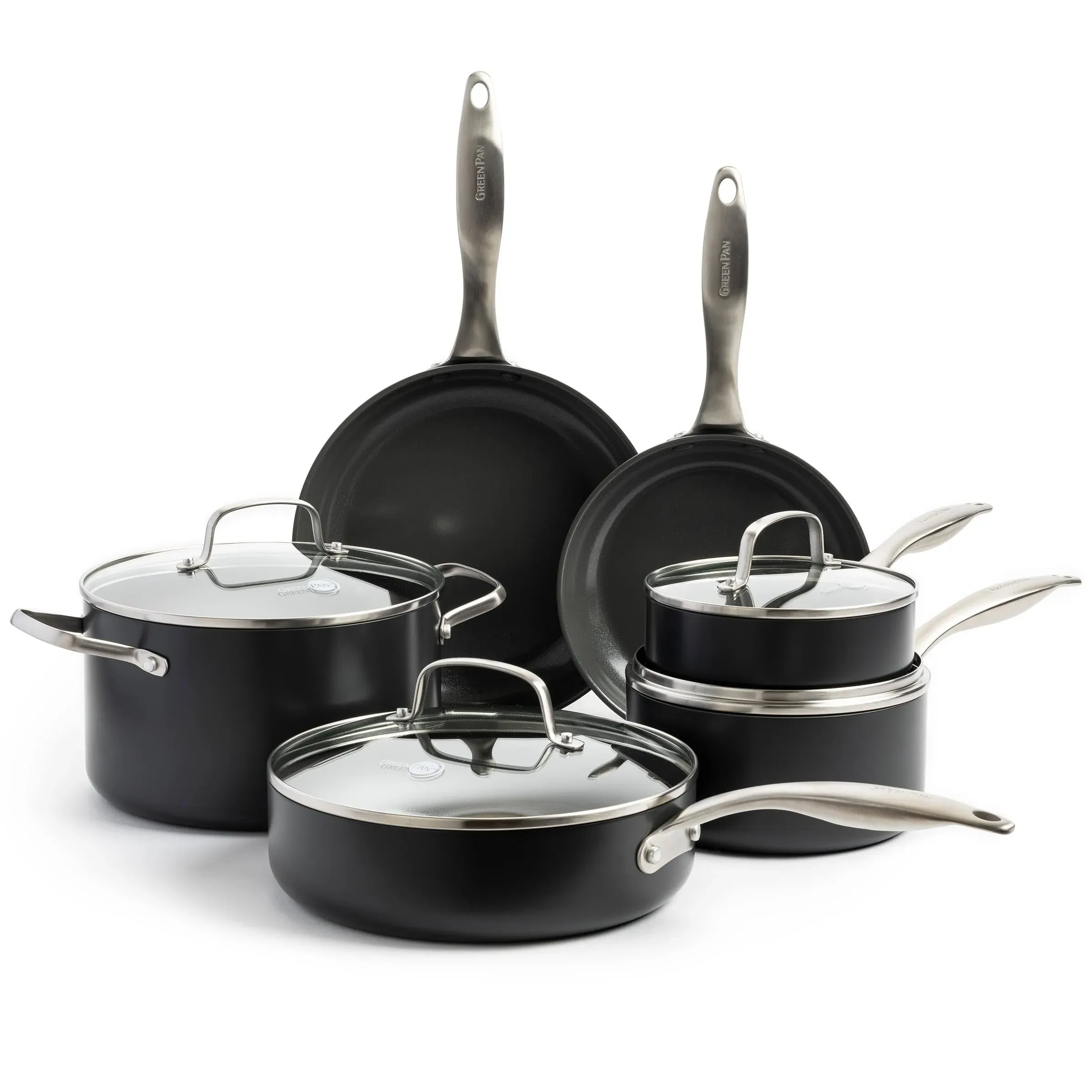 Canterbury Hard Anodized Healthy Ceramic Nonstick, 10 Piece Cookware Pots and...