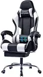 GTPLAYER Gaming Chair, Computer Chair with Footrest and Lumbar Support, Height Adjustable Game Chair with 360°-Swivel Seat and Headrest and for Office or Gaming (Pink)