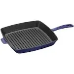 Staub France Dark Blue Enamel Cast Iron Square Grill Pan  12&#034;