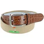 Greg Norman Men's Flag Golf Web Belt Khaki 34