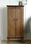 Hives and Honey Cabby Locking Standing Jewelry Armoire - Ceruse Oak