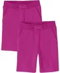 Girls French Terry Shorts 2-Pack - Pink