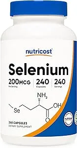 Nutricost Selenium 200mcg, 240 Vegetarian Capsules, Non-GMO, Gluten Free L-Selenomethionine