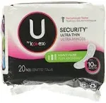 Kotex U Security Clean &amp; Secure Ultra thin Pads, HEAVY 20 Unscented