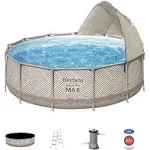 Bestway Steel Pro 13' x 42" Round Above Ground Pool Set with 2,941 Gallon Capacity, DuraPlus Liner, Filter Pump, Canopy, Ladder, and Repair Patch