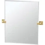 Gatco 4069SM Elevate, Frameless Rectangle Pivot Mirror, 24" H, Brushed Brass