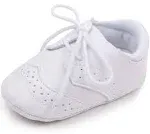 Baby Boys Girls Shoes ​Soft Sole Non-Slip PU Leather Baptism Christening Shoes Infant First Walker Shoes Toddler Crib Shoes Newborn Loafers Flats Shoes