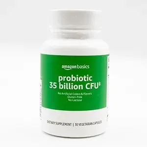 Amazon Basics Probiotic 35 Billion CFU, 8 Probiotic Strains with Prebiotic Blend, Supports Healthy Digestion, 30 Vegetarian Capsules, 1 Month Supply (Previously Solimo)