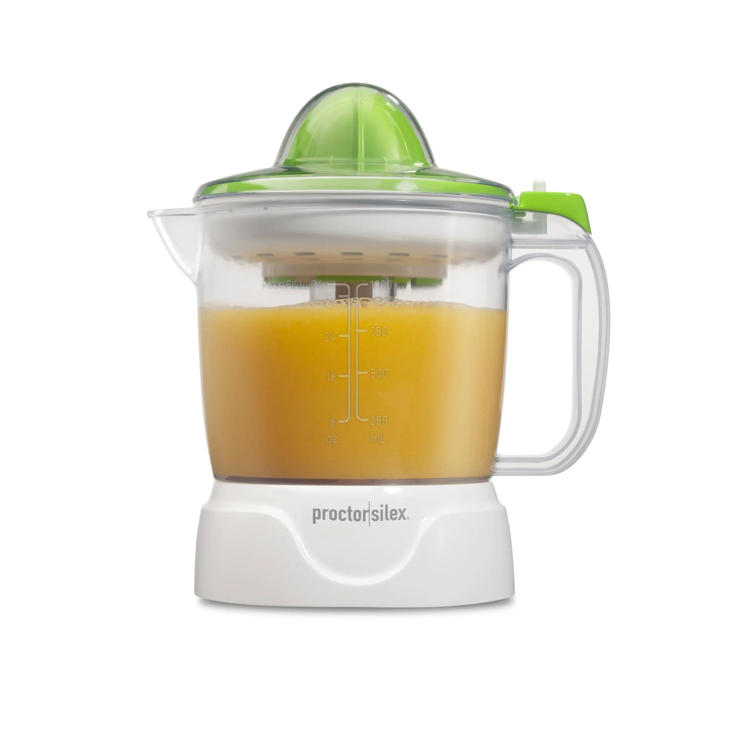 Proctor Silex Electric Citrus Juicer, Orange Juicer, Lemon Juicer, 34 oz. Pitcher, White, 66337