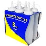 New Star Foodservice 26115 Squeeze Bottles, Plastic, 8 oz, Clear, Pack of 6