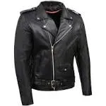 Milwaukee Leather Men's Classic Police Style M/C Jacket - LKM1781 Black (Medium)