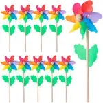 Mr. Pen- Rainbow Flower Pinwheels, 10 Pack, Pinwheels for Yard and Garden, Pinwheels for Kids, Wind Pinwheel, Flower Wind Spinners, Garden Pinwheels Spinners, Yard Pinwheels, Rainbow Party Favors