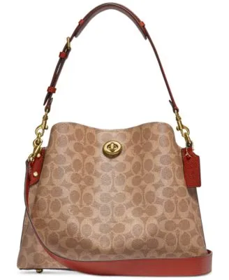 Coach Signature Canvas Willow Shoulder Bag