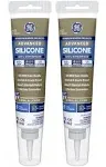 GE GE500 Silicone 2+ Window and Door Caulk 2.8 FL oz. Squeeze Clear (2-(Pack)) (1)