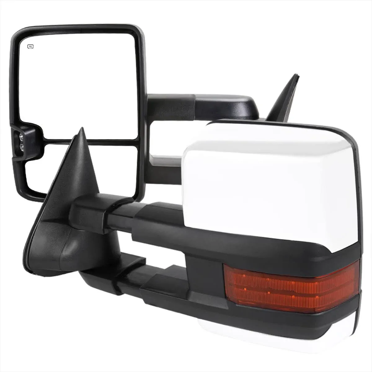 Tow Mirrors Fits 1988-1998 Chevy C/K 1500 Chrome Power Heated+Amber LED Signal