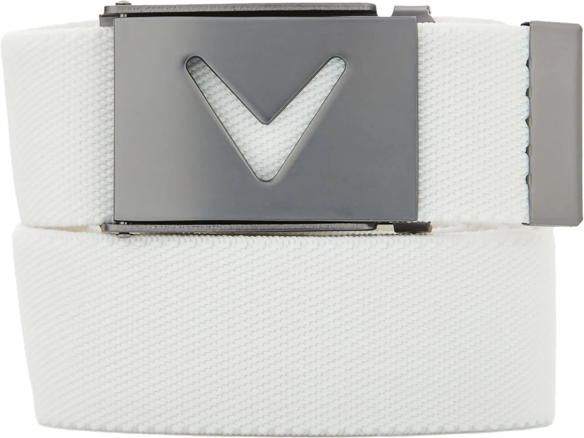 Callaway Men's V-Logo Web Golf Belt, Bright White