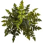  Nearly Natural 24" Holly Fern Artificial Plant, Set of 2, Green, Artificial Plants