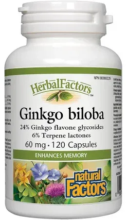 Natural Factors Ginkgo biloba 60mg 120 Capsules