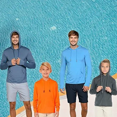 INGEAR Sun Shirts for Men - Lightweight SPF 50+ UV Protection Hoodie with Pocket for Fishing, Running, Hiking, Swim Rashguard