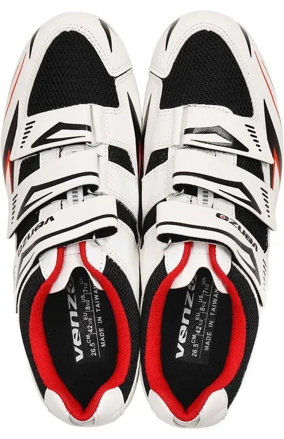 Venzo Men&#039;s / Women&#039;s Road Cycling Bike Shoes | 3 Strap |M 8/W 9.5| SH-R07C-42