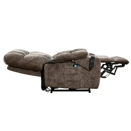 Triple Tree Dual OKIN Motor Power Lift Recliner Chair with Heat Massage, Brown