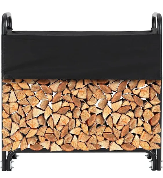 GARVEE Firewood Rack Outdoor, 4FT Firewood Rack with Cover for Fireplace Wood