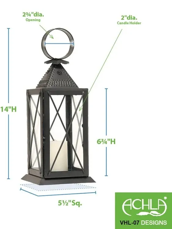 Achla Designs Raleigh Tavern Colonial Style Lantern for Candle or LED