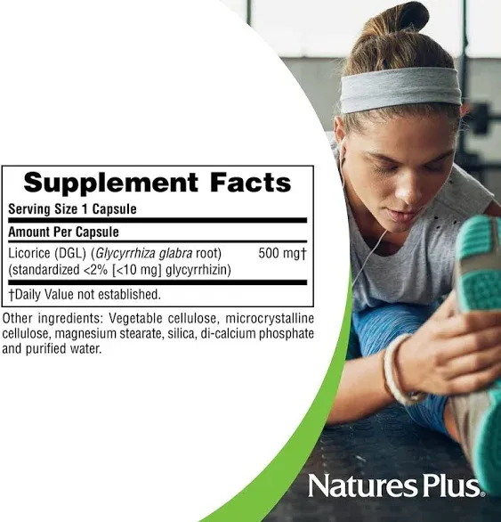 Nature's Plus Licorice (DGL) 500 mg, Capsules - 60 count