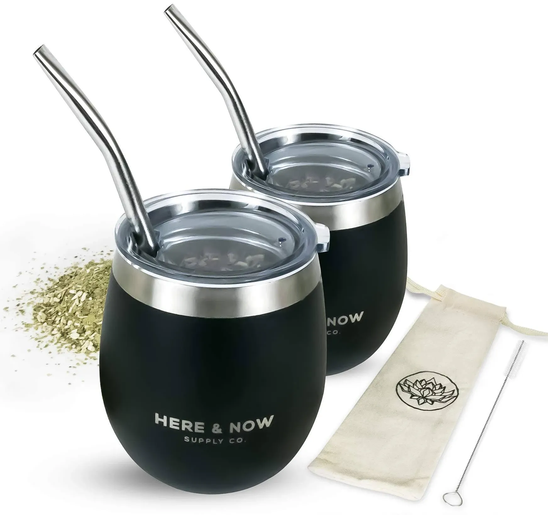 Here & Now Yerba Mate Cup and Bombilla Set