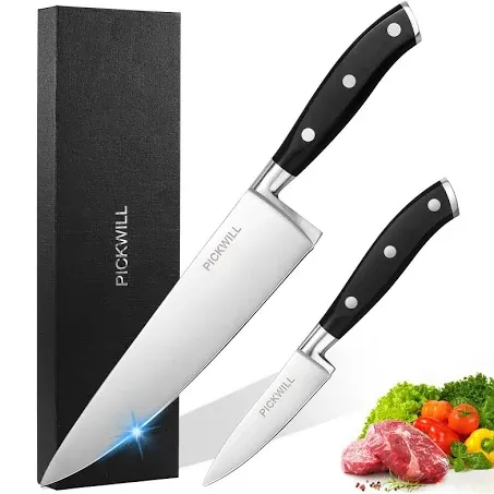 Chef Knife Set, Professional Kitchen Knife Set 2 Pieces, High Carbon Stainless Steel Knives Set with Ergonomic ABS Handle and Gift Box