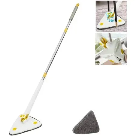 360 Rotatable Adjustable Cleaning Triangle Mop with 2 Replacement Pads