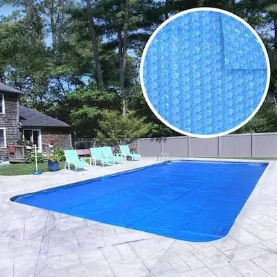 Crystal Blue 16&#039; x 32&#039; Rect. 8 Mil Blue Heavy Duty Swimming Pool Solar Blanket