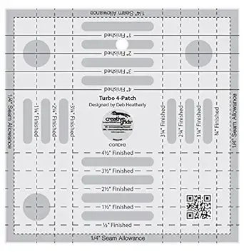 Creative Grids Turbo 4-Patch Template Quilt Ruler - CGRDH3